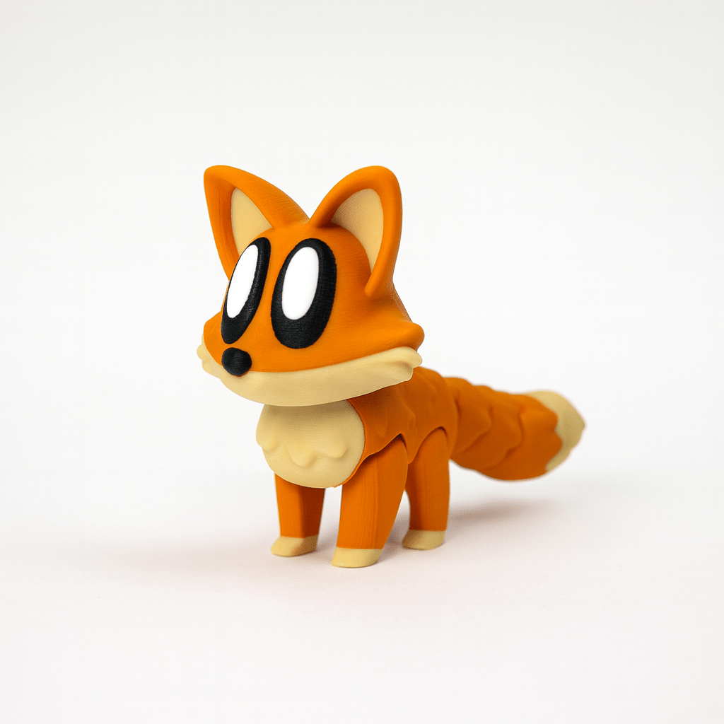 Flexi Fox Toy – 3D Printed Articulated Animal | Fidget Collectible by H&L Designs - Articulated Toy - HL Designs - SKU-FLE-FOX