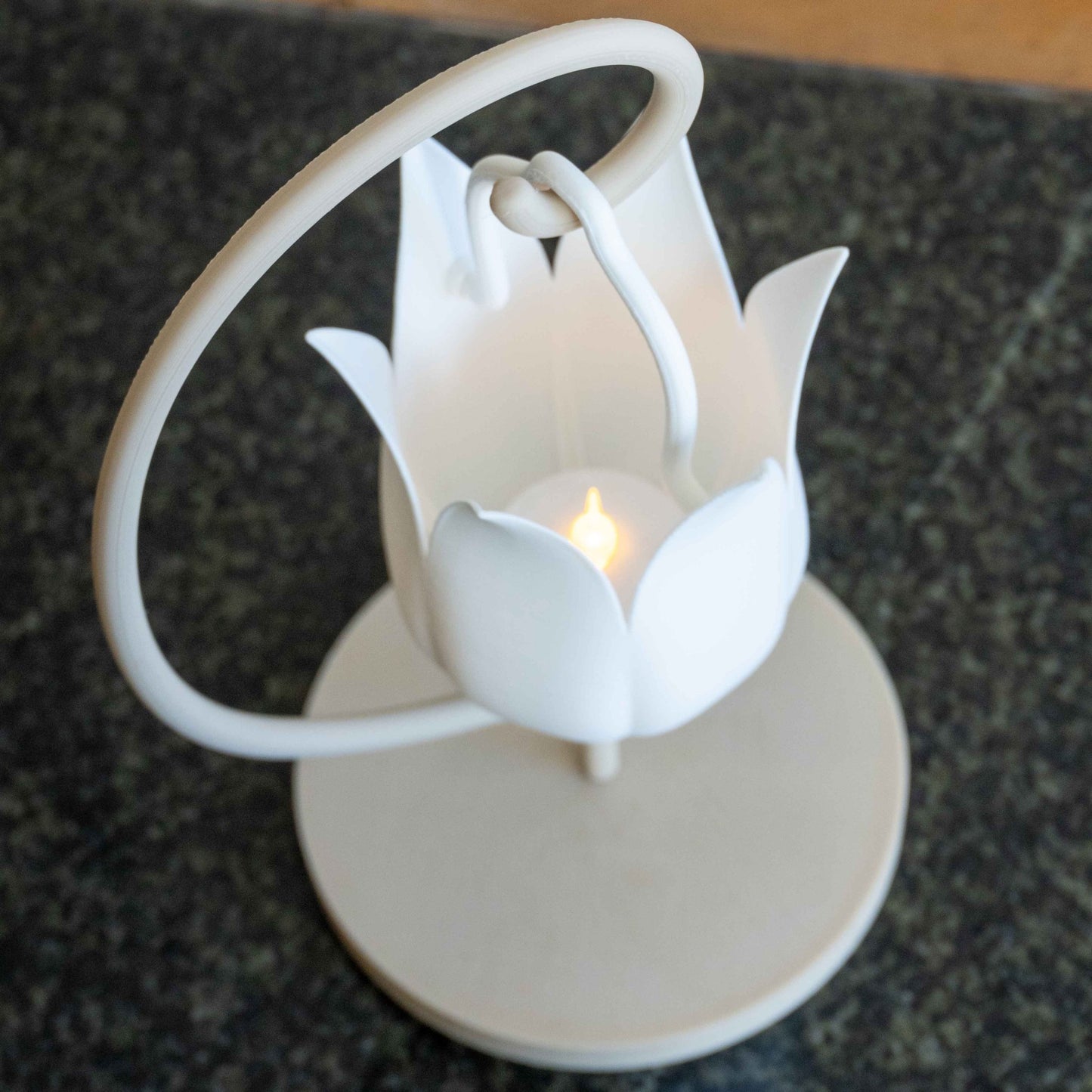 Hanging Tulip Flower Lamp and Stand – 3D Printed Home Decor | H&L Designs - Home Decor - HL Designs - HTFLS-PLA-NAT