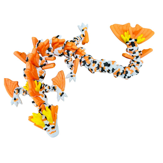 Articulated Koi Dragon Toy – Multicolour 3D Printed Collectible Figure - Articulated Toy - HL Designs - SKU - DRA - KOI