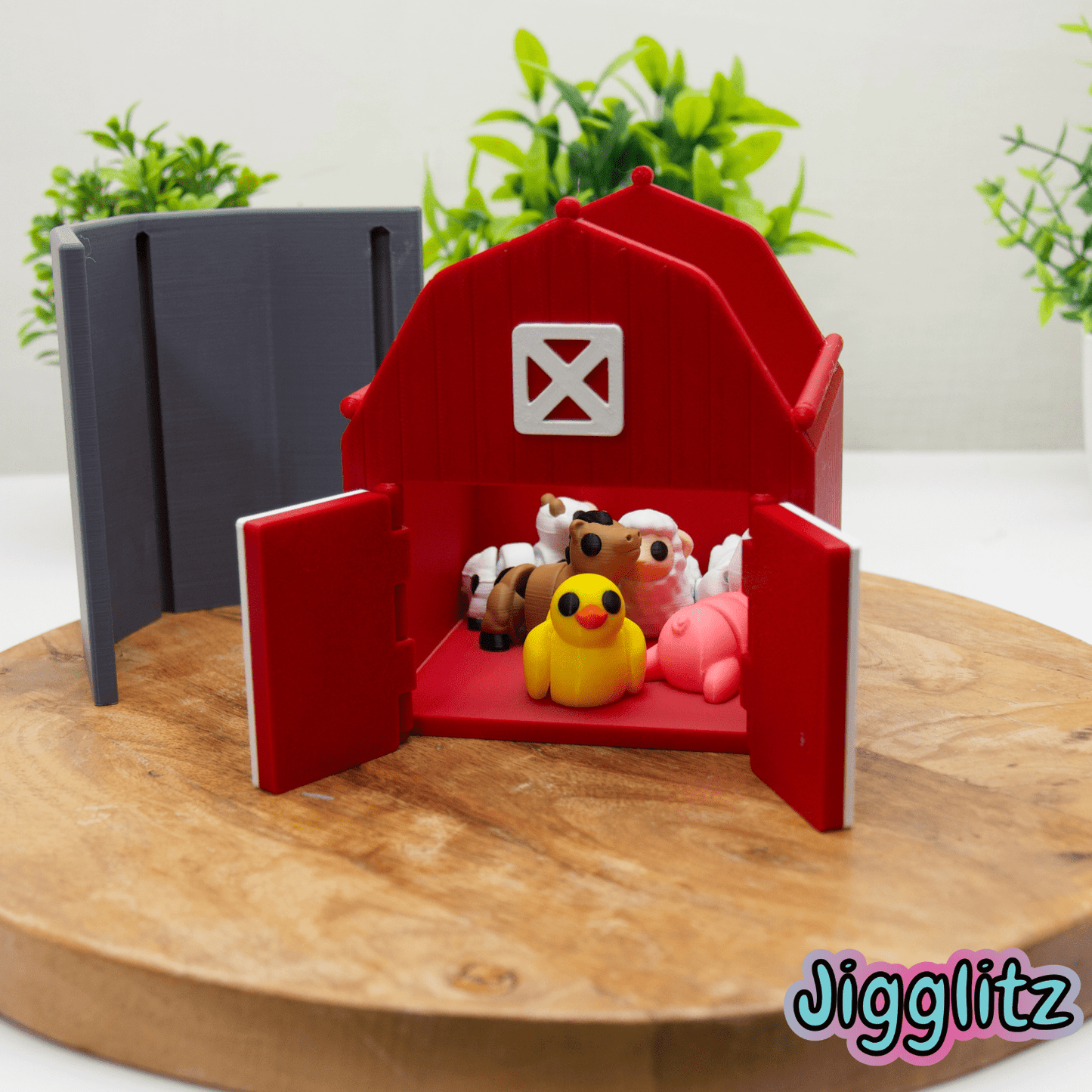 Barnyard Farm Pack – 3D Printed Articulated Animal Toy Set with Barn | Flexible Fidget, Sensory Gift | Collectible Playset for Kids & Adults - Container - HL Designs - SKU - JIG - FYP