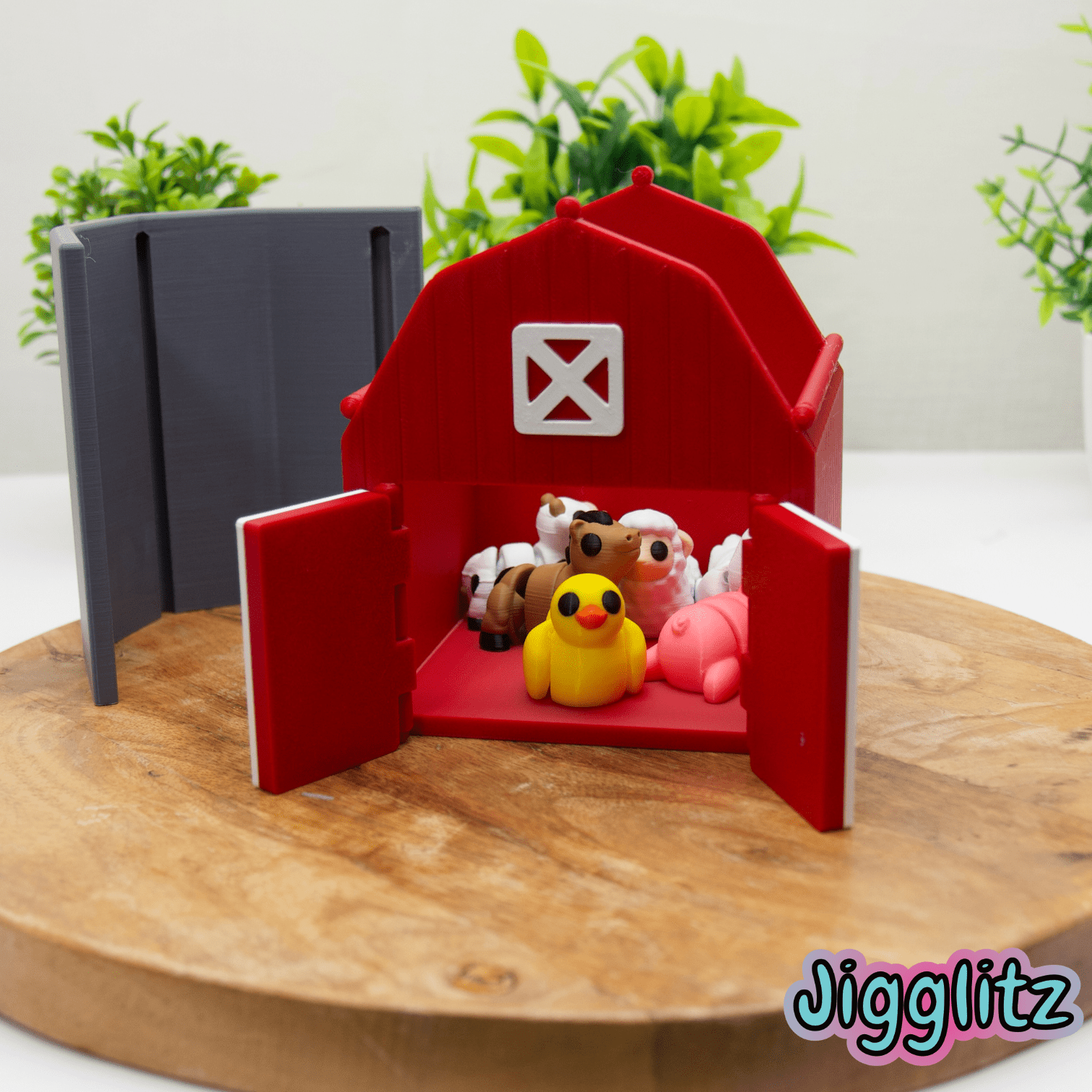Barnyard Farm Pack – 3D Printed Articulated Animal Toy Set with Barn | Flexible Fidget, Sensory Gift | Collectible Playset for Kids & Adults - Container - HL Designs - SKU - JIG - FYP