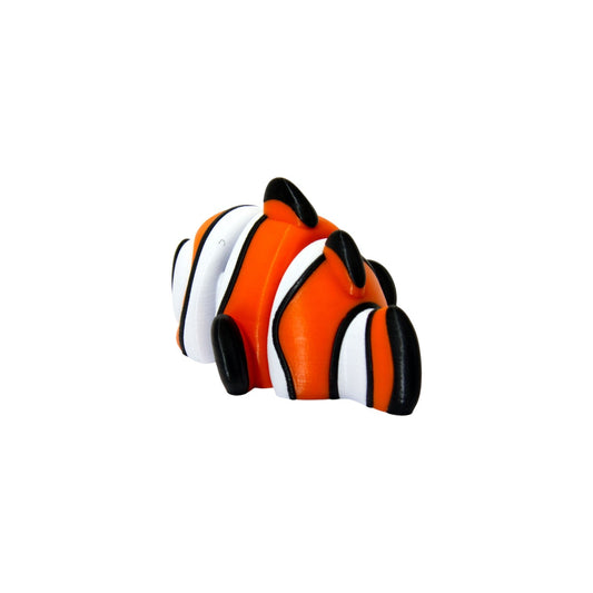 Clownfish Flexi – 3D Printed Articulated Clownfish Toy | Flexible Fidget, Sensory Gift | Collectible for Kids & Adults - Articulated Toy - HL Designs - SKU - CLO - FLE