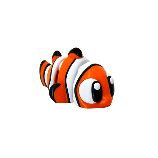 Clownfish Flexi – 3D Printed Articulated Clownfish Toy | Flexible Fidget, Sensory Gift | Collectible for Kids & Adults - Articulated Toy - HL Designs - SKU - CLO - FLE