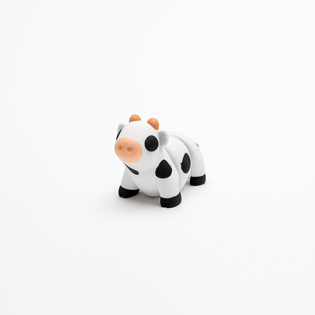 Cow Jigglit – 3D Printed Articulated Cow Toy | Flexible Fidget, Sensory | Collectible Gift for Kids & Adults - Articulated Toy - HL Designs - JIG-PLA-COW