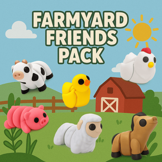 Farmyard Friends Jigglitz Pack – Articulated Farm Animal Toys | H&L Designs - Articulated Toy - HL Designs - SKU-THP-FYF