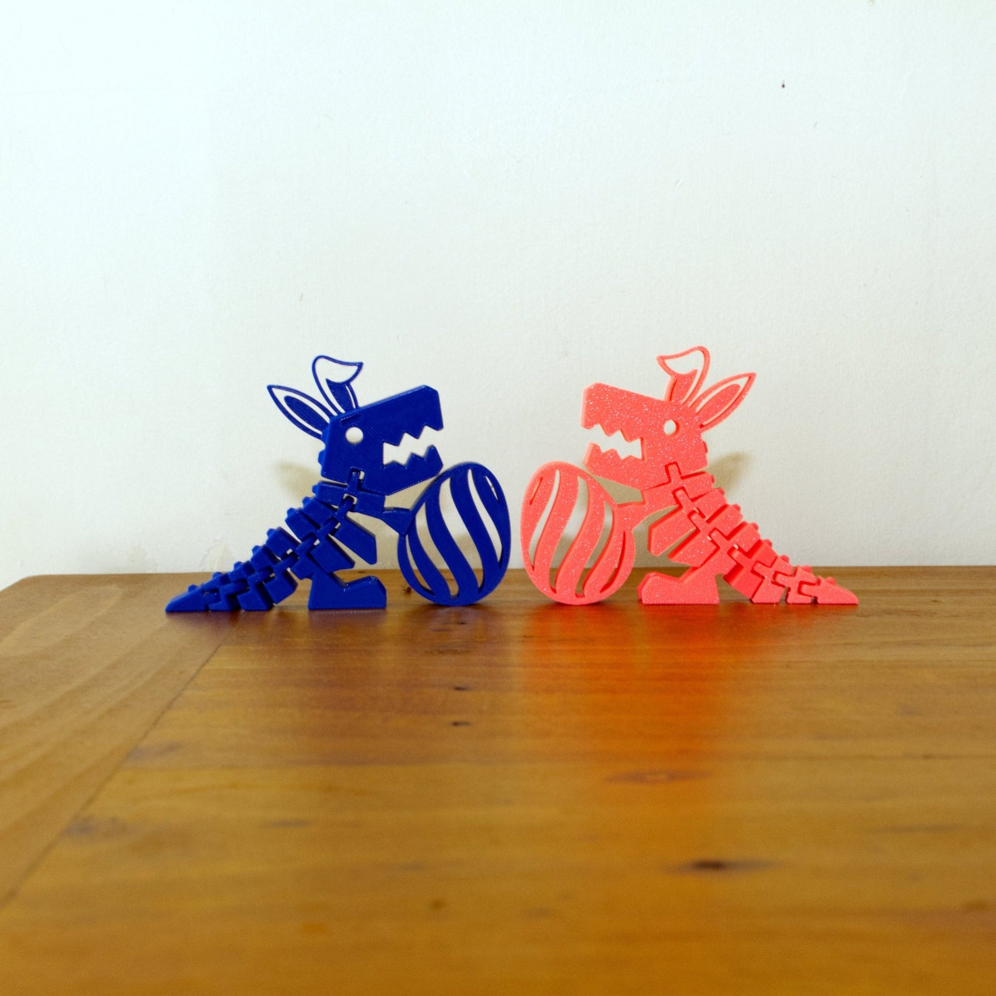 Flexy Dino Easter Bunny Fidget Toy - Articulated Toy - HL Designs - FDEBFT - PLA - BLU
