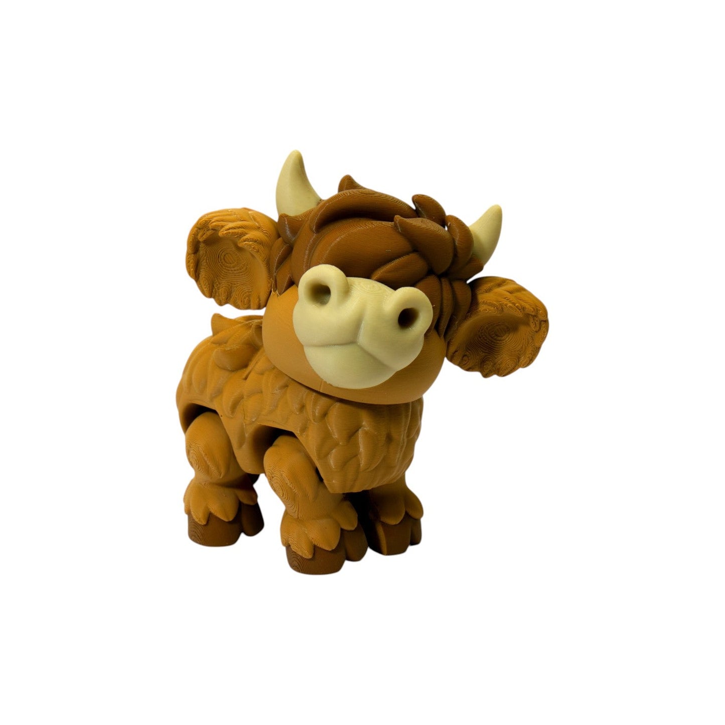 Highland Cow Flexi – 3D Printed Articulated Cow Toy | Flexible Fidget, Sensory Gift | Collectible for Kids & Adults - Articulated Toy - HL Designs - SKU - HLC - FLE
