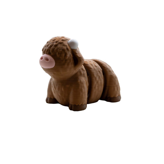 Highland Cow Jigglitz – Articulated 3D Printed Highland Cow Toy | Cute Collectible Wiggle Toy by H&L Designs - HL Designs - SKU-JIG-HIG