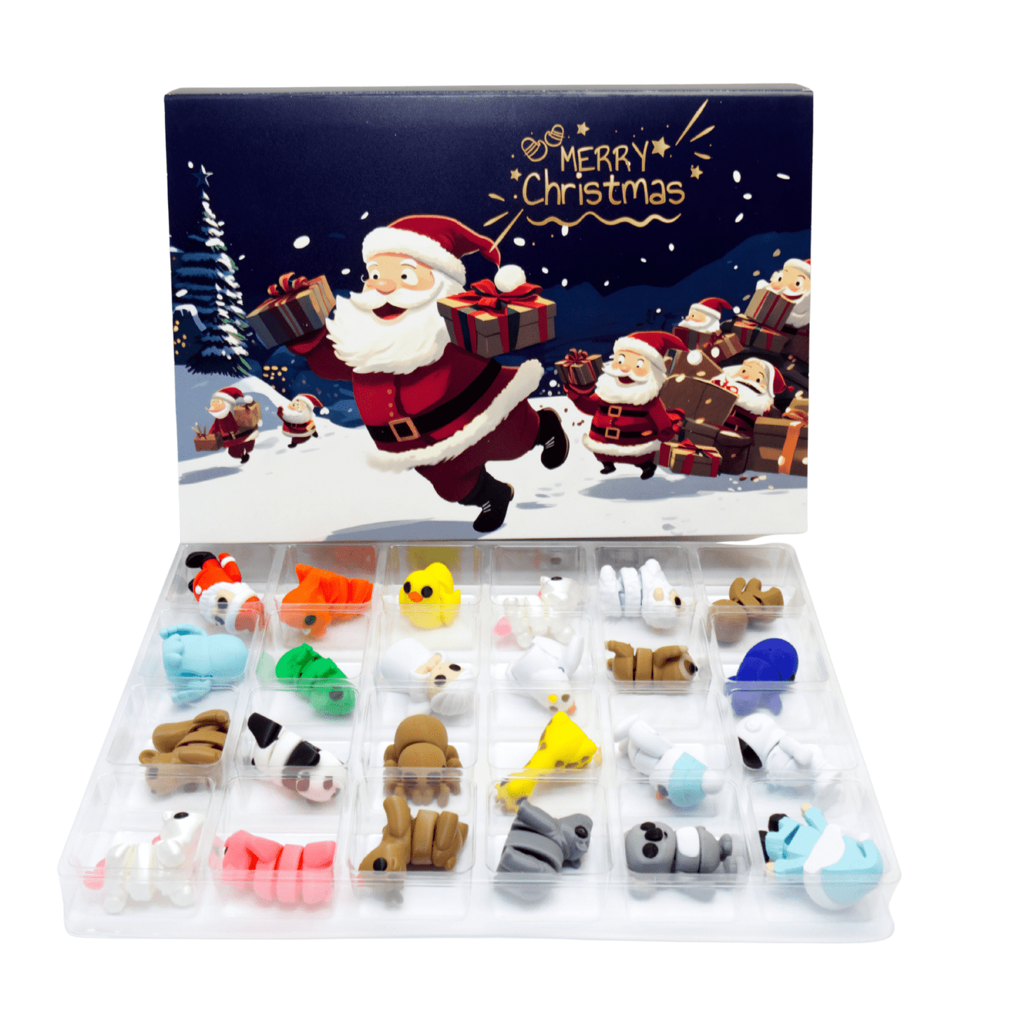 Jigglitz Christmas Advent Calendar – 6 Limited Edition Christmas Jigglitz + 18 Mystery Toys - Articulated Toy - HL Designs - 