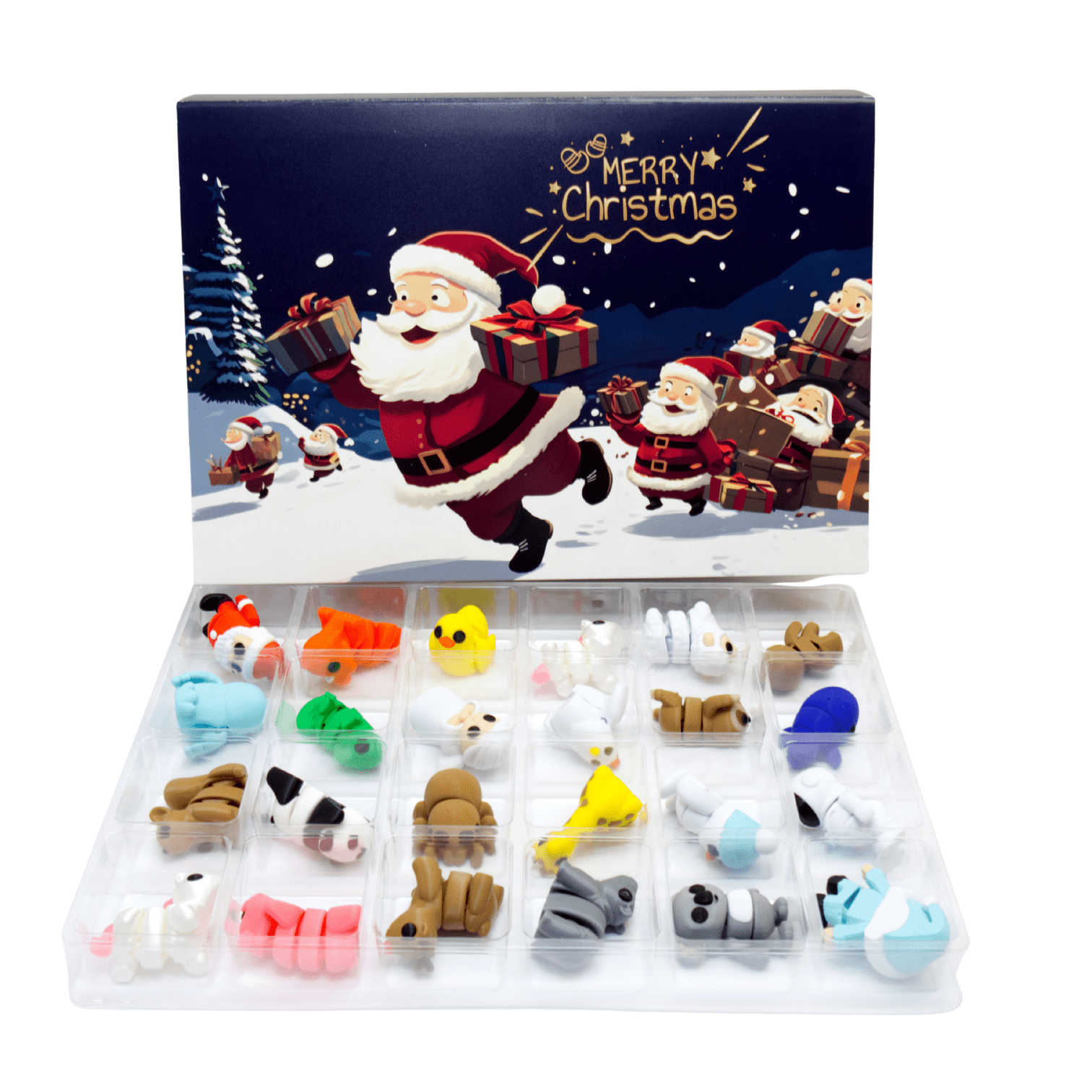Jigglitz Christmas Advent Calendar – 6 Limited Edition Christmas Jigglitz + 18 Mystery Toys - Articulated Toy - HL Designs - 