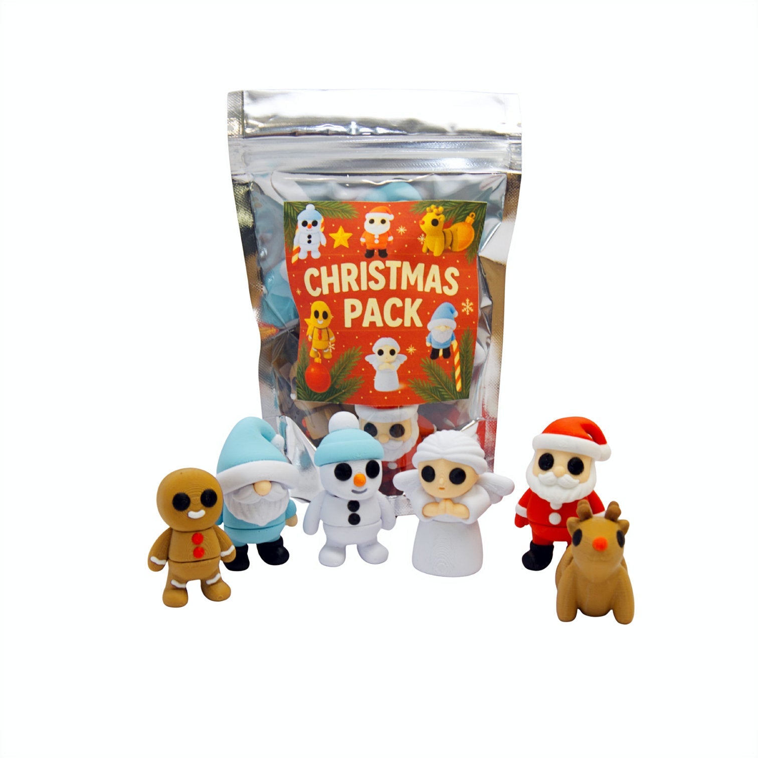 Jigglitz Christmas Pack – Limited Edition Holiday Bundle | Articulated 3D Printed Toys - Articulated Toy - HL Designs - SKU-JIG-CP