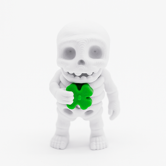 Lucky Clover Skeleton Jigglit – Flexible Fidget, Sensory | Collectible Gift for Kids & Adults - Articulated Toy - HL Designs - JIG-PLA-LCS