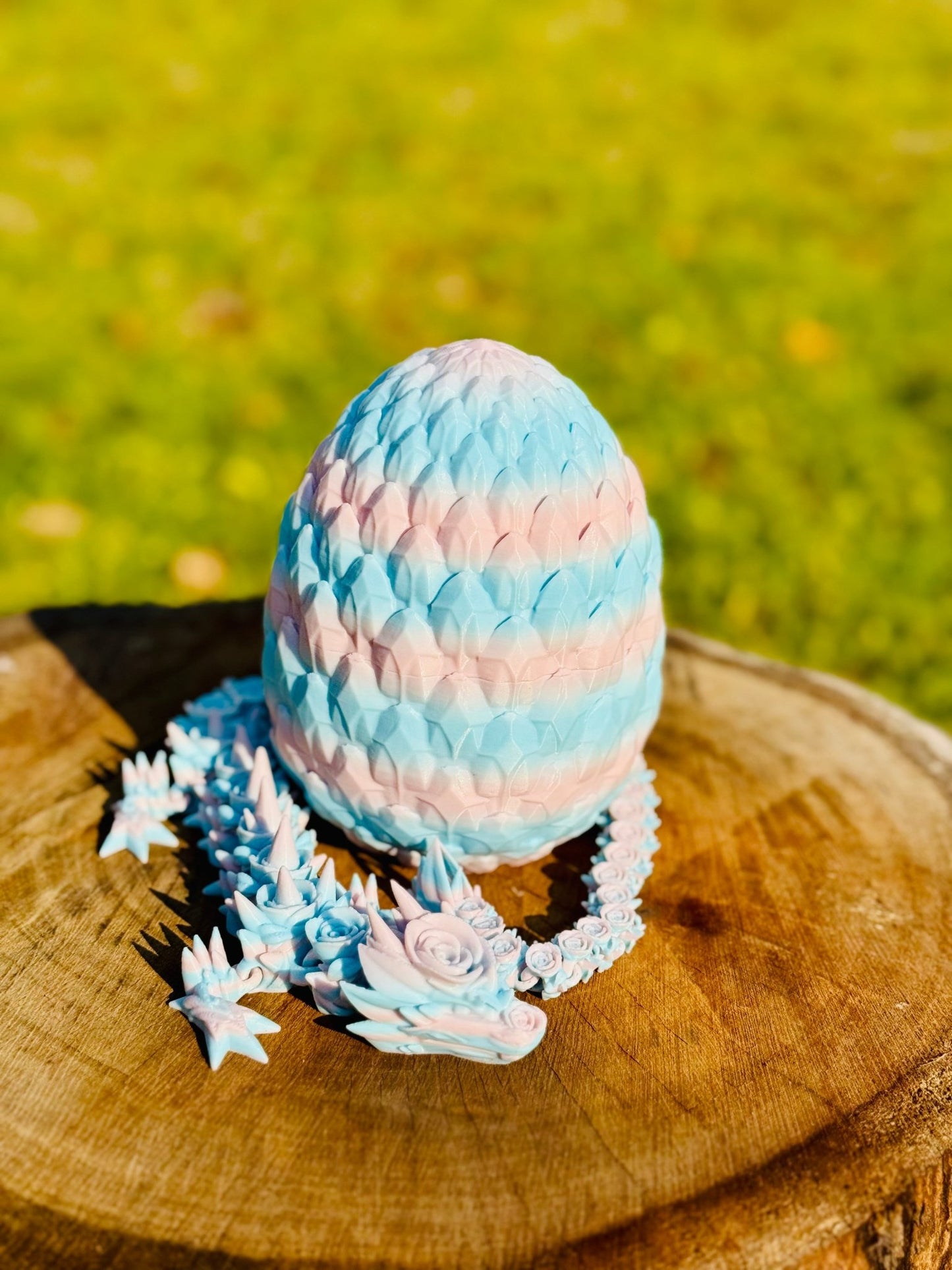 Rose Dragon & Dragon Egg – 3D Printed Articulated Dragon Toy & Collectible Egg | Flexible Fantasy Fidget, Sensory Gift | Decor for Kids & Adults - Articulated Toy - HL Designs - SKU - RDE - PLA - RDDCE