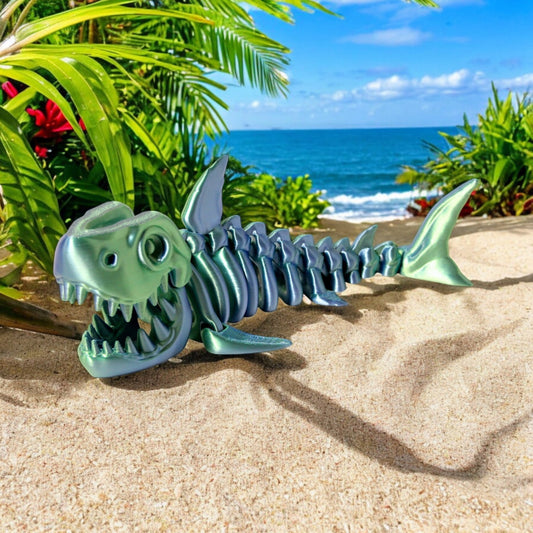 Skelly Shark - Articulated - HL Designs - SS - PLA - MED - BG