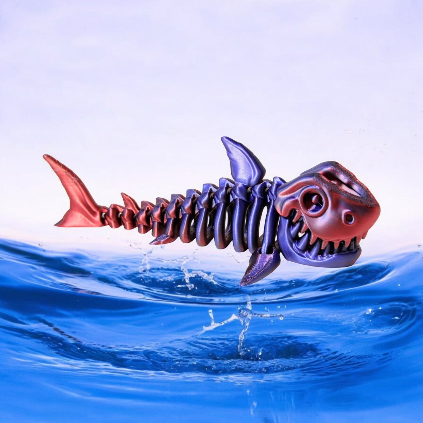 Skelly Shark - Articulated - HL Designs - SS - PLA - MED - BR
