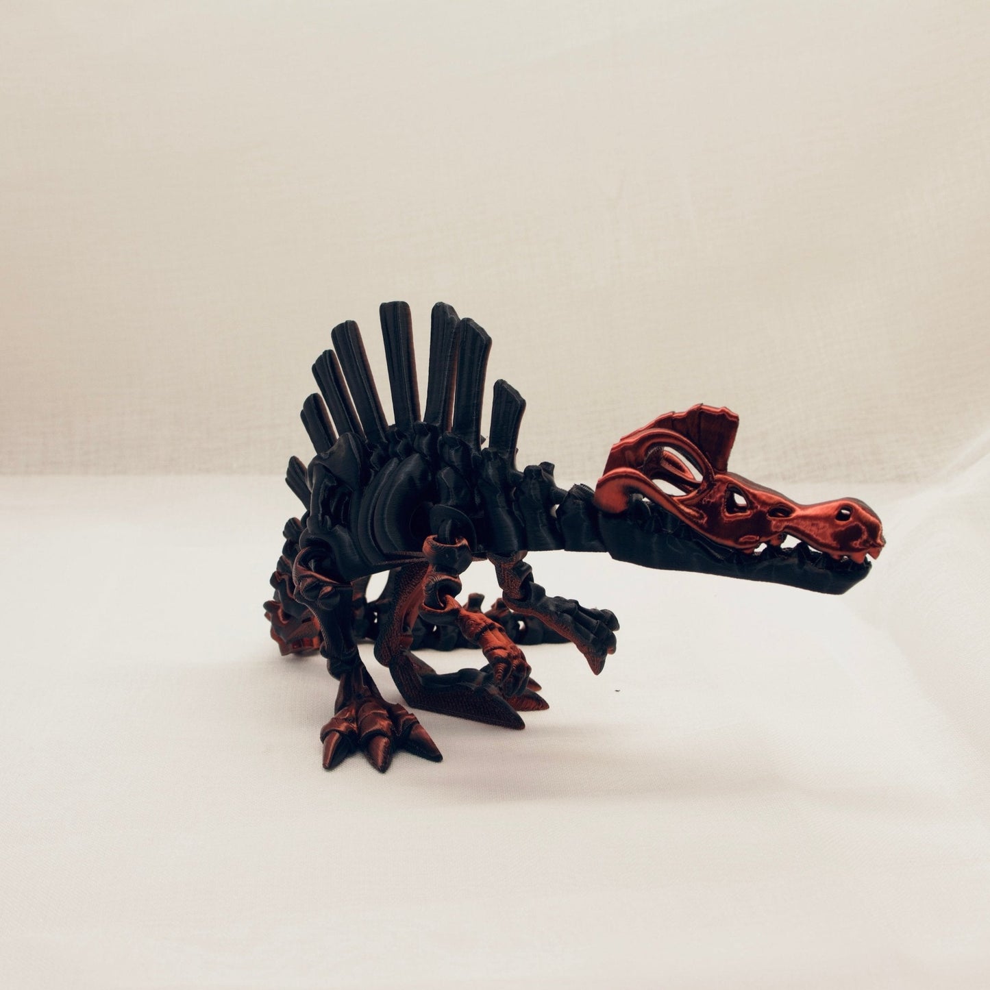 Skelly Spinosaurus – 3D Printed Articulated Dinosaur Skeleton Toy | Flexible Fidget, Sensory Gift | Collectible for Kids & Adults - Articulated Toy - HL Designs - SKL - PLA - MED - BM