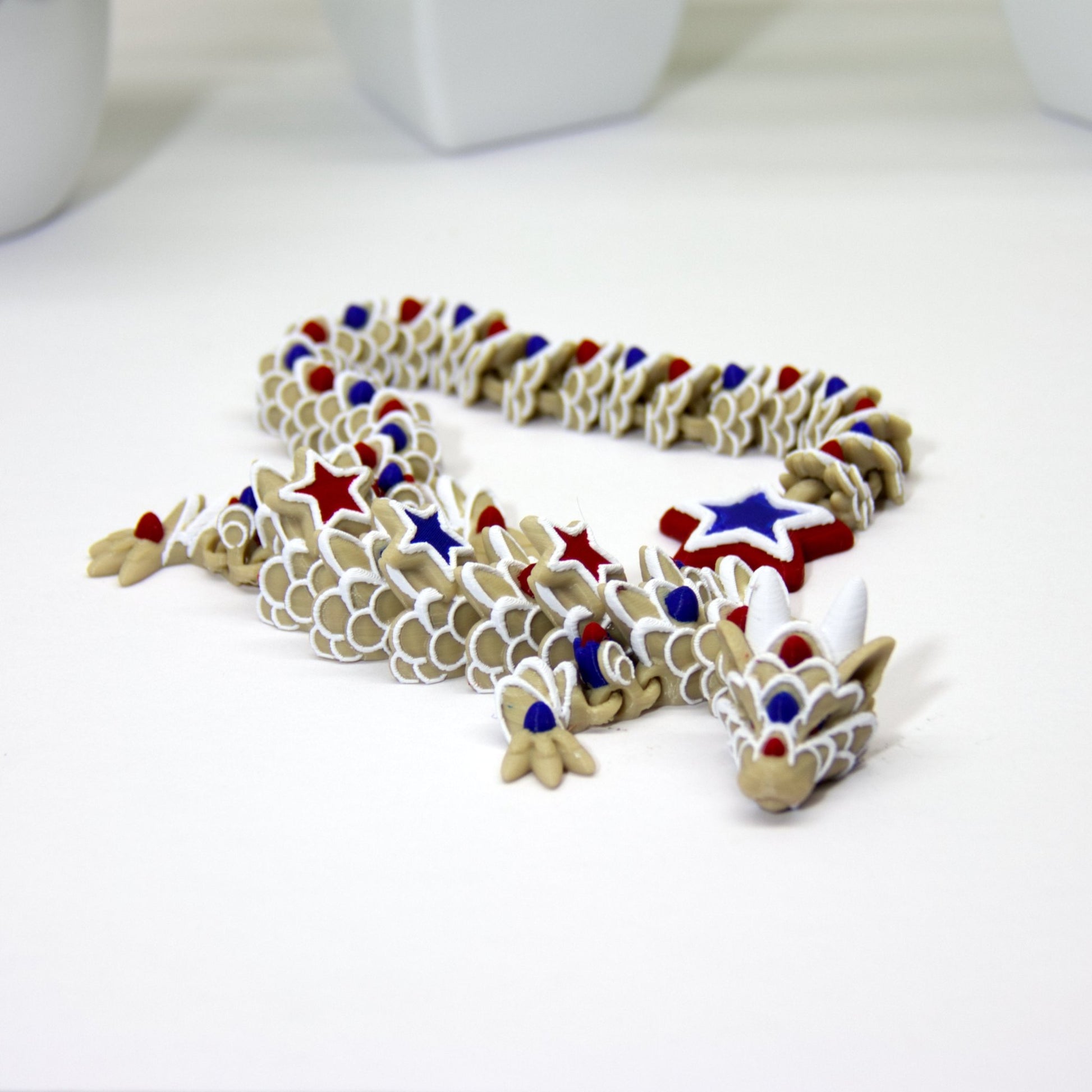 Star Cookie Dragon – 3D Printed Articulated Dragon Toy | Flexible Fantasy Fidget, Sensory Gift & Collectible for Kids & Adults - Articulated Toy - HL Designs - SKU - DRA - COK
