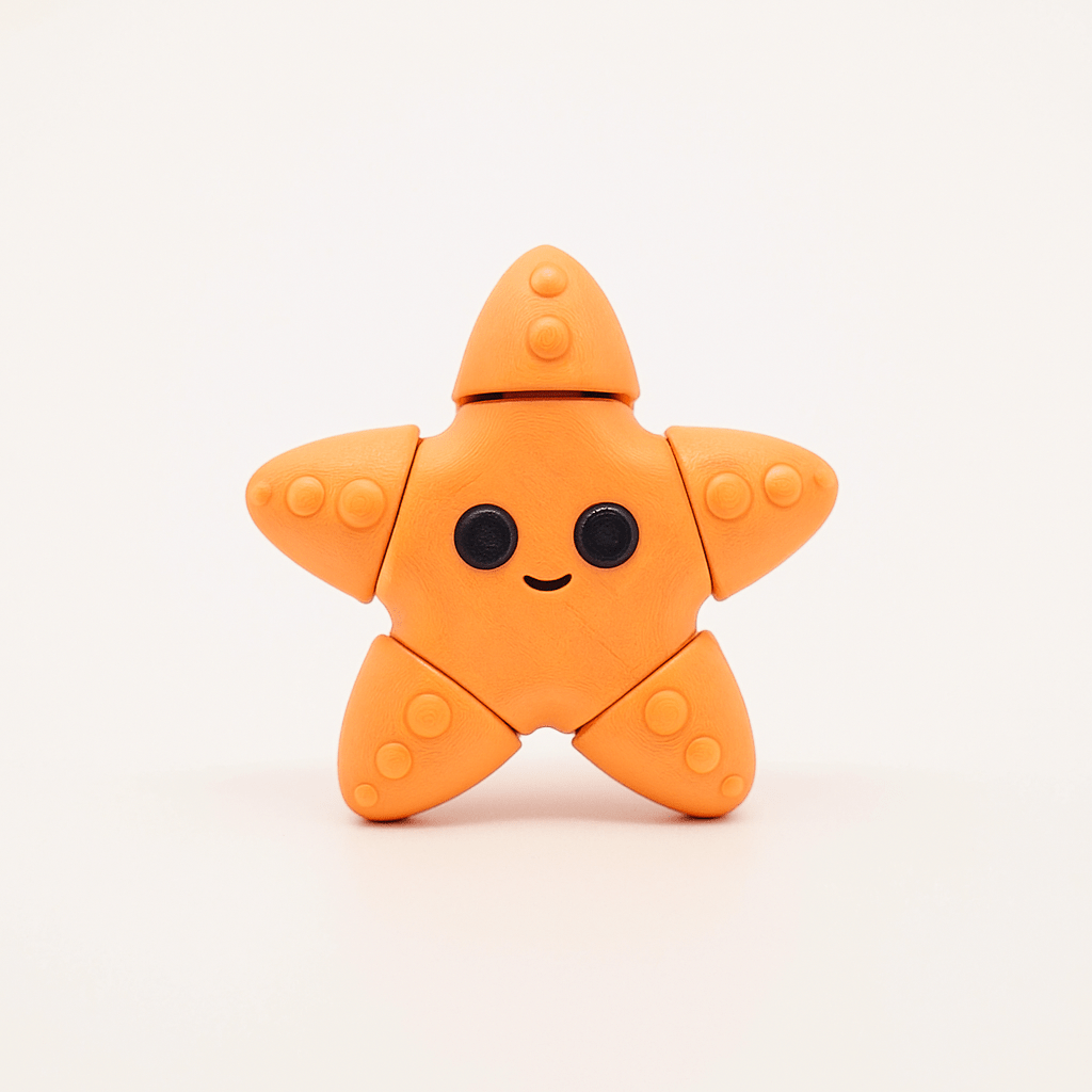 Starfish Jigglit – 3D Printed Articulated Starfish Toy | Flexible Fidget, Sensory Gift | Collectible for Kids & Adults - Articulated Toy - HL Designs - SKU-JIG-STA