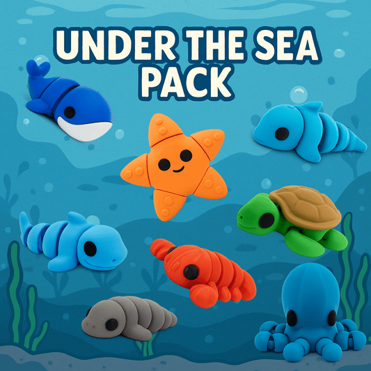 Under the Sea Jigglitz Pack – Articulated Ocean Animal Toys | H&L Designs - Articulated Toy - HL Designs - SKU-THP-UTS